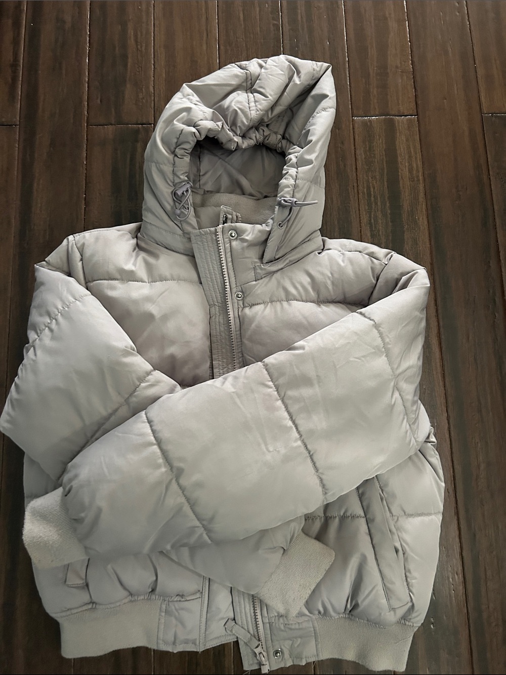 Aeropostale Light Gray Hooded Puffer Jacket for Kids